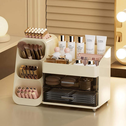 Luxury Cosmetic Box With Makeup Brush Organizer