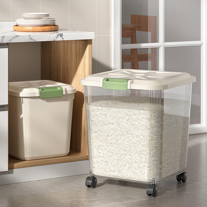 Rice Barrel with Wheels and Measuring Cup 30Ltr