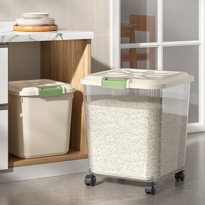 Rice Barrel with Wheels and Measuring Cup 30Ltr