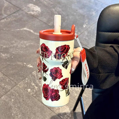Flower Vaccum Coffee Cup 550ML