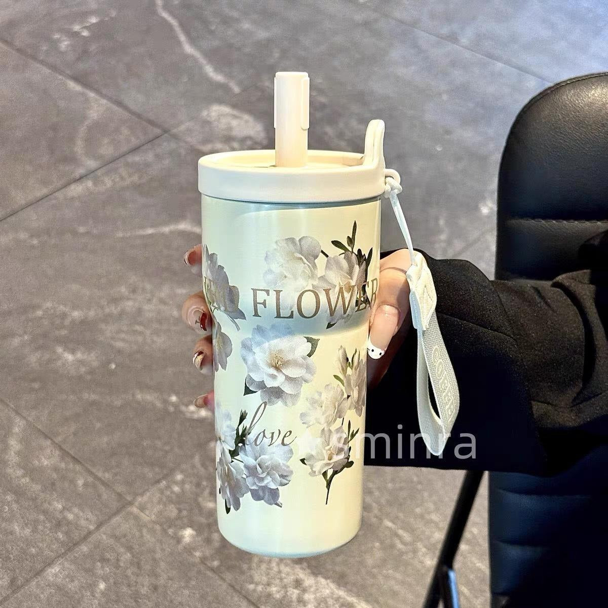Flower Vaccum Coffee Cup 550ML