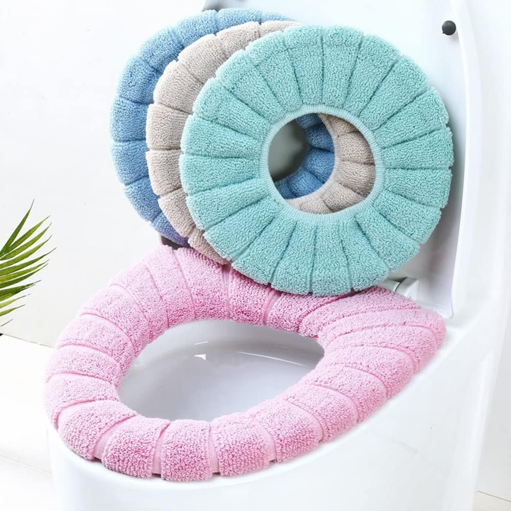Plush Universal Toilet Seat Cover – Soft, Washable, Stretchable Cushion (Multiple Colors)