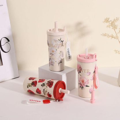 Flower Vaccum Coffee Cup 550ML