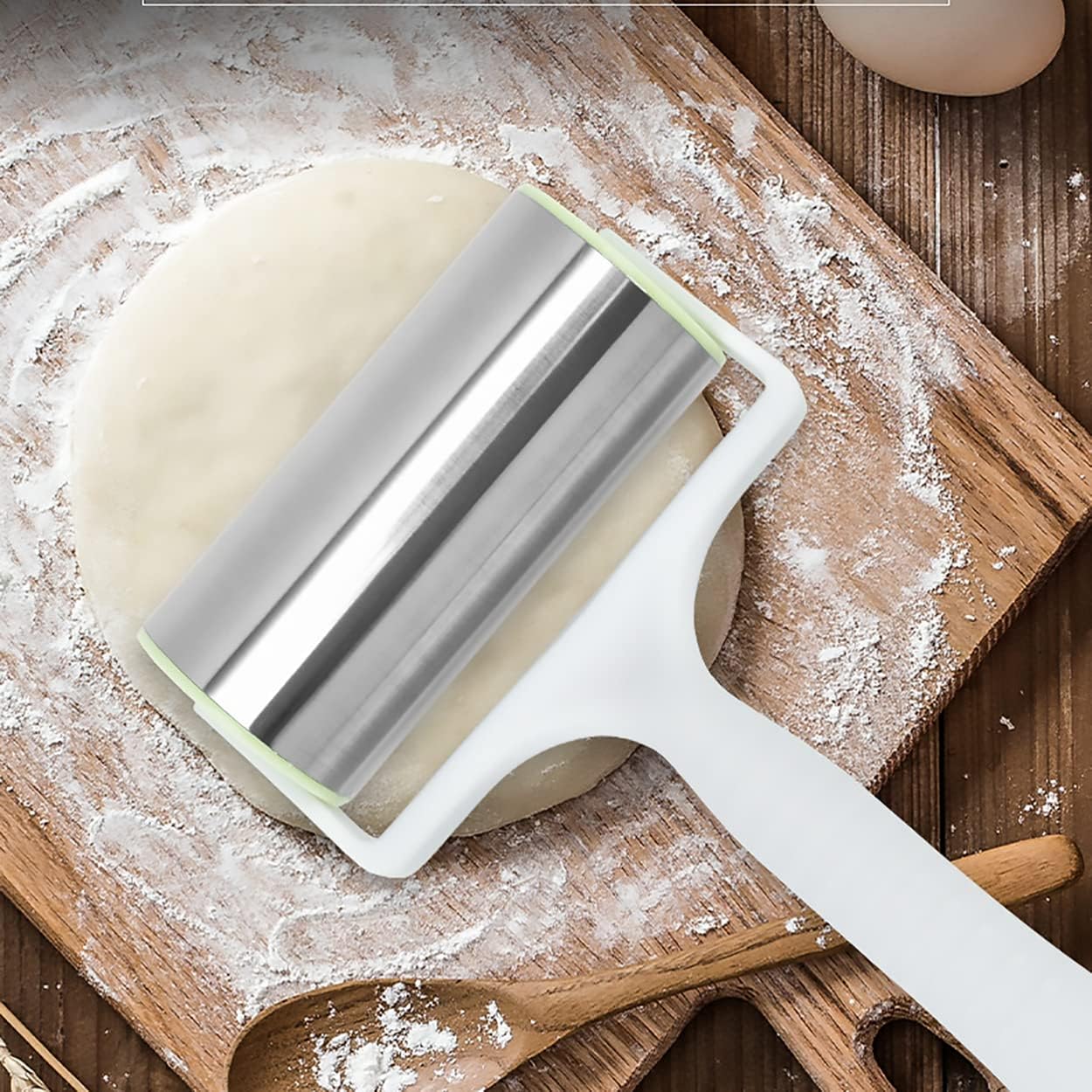 Stainless Steel Rolling Pin with Plastic Handle