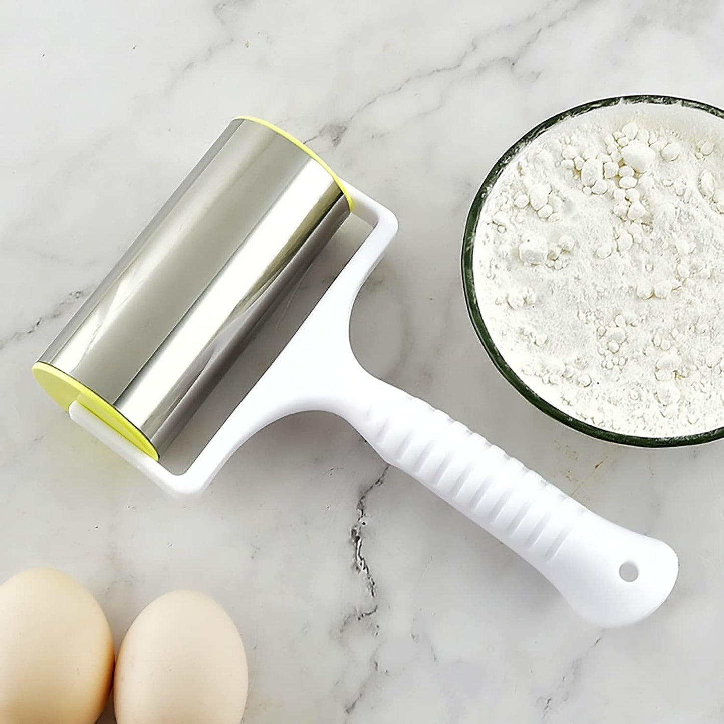 Stainless Steel Rolling Pin with Plastic Handle