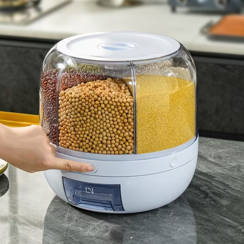 6-grid rotating grain container