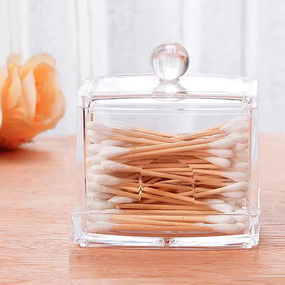 Acrylic Cotton Swabs Storage Holder Box