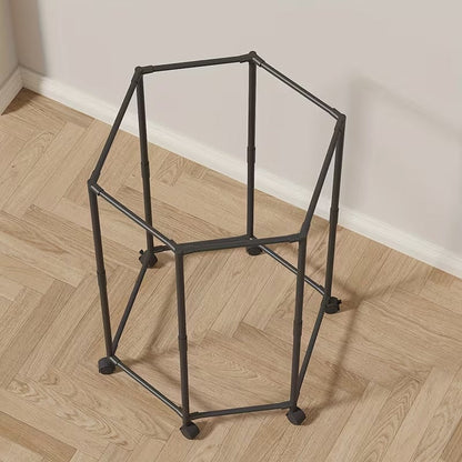 Metal Clothes Stand with 360° Rotating Rack & Wheels