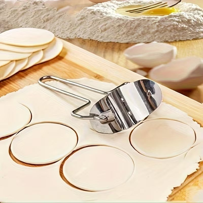 Dumpling Mold, Stainless Steel Dumpling Skin Cutter, Stainless Steel Dumpling Wraper, Dough Circle Roller Machine, Press Mold Kitchen Accessories