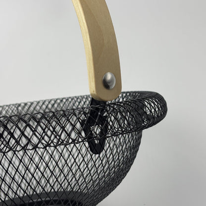 Kitchen Fruit Basket Hanging Round Wire Basket With Handle