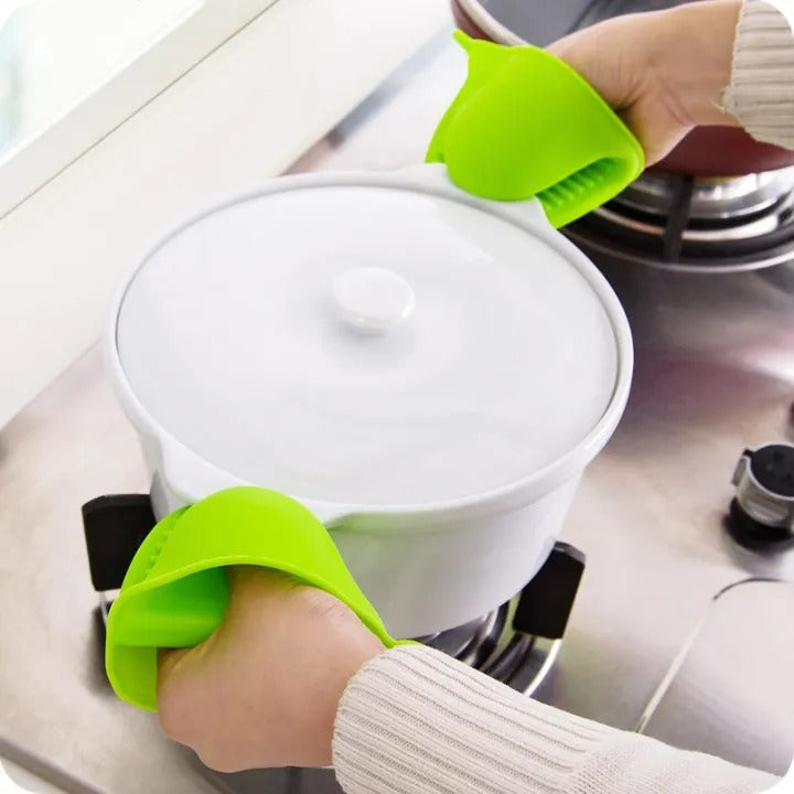 2PC Silicone Heat Resistant Pot Holder Oven Mitt