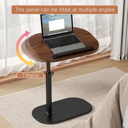 C Shaped Side Table Adjustable Height, 360°Swivel C Shaped End Table