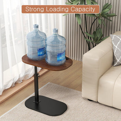 C Shaped Side Table Adjustable Height, 360°Swivel C Shaped End Table