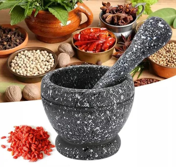 Small Stone Mortar & Pestle – Hawan Dasta Spice Grinder for Kitchen & Traditional Use