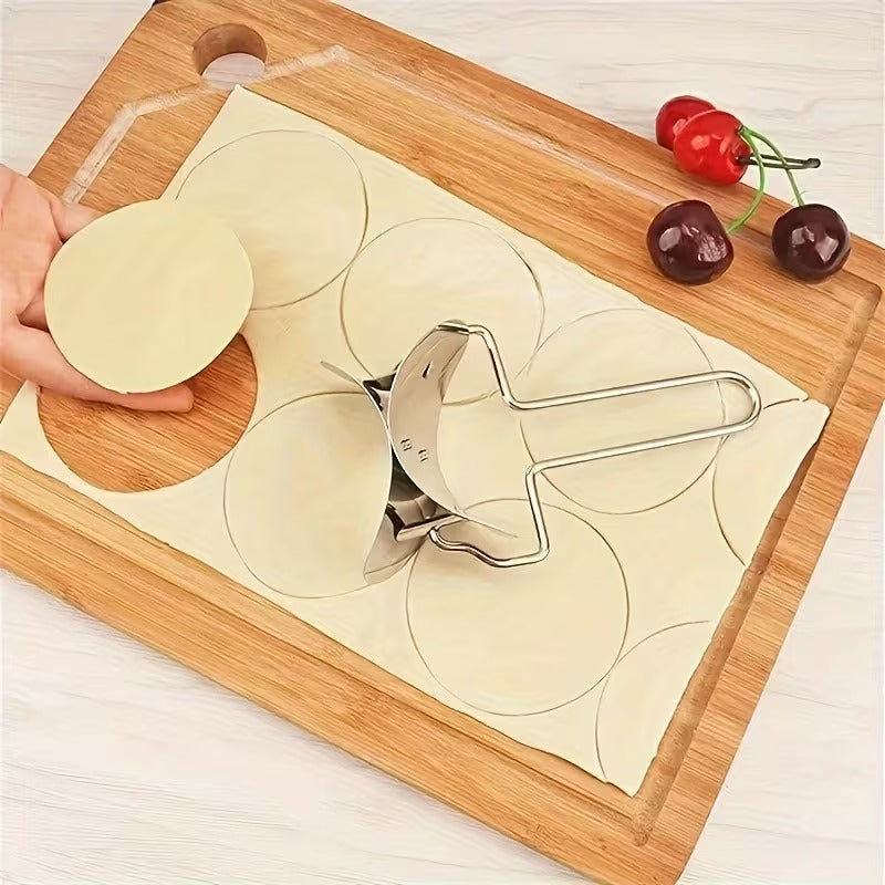 Dumpling Mold, Stainless Steel Dumpling Skin Cutter, Stainless Steel Dumpling Wraper, Dough Circle Roller Machine, Press Mold Kitchen Accessories