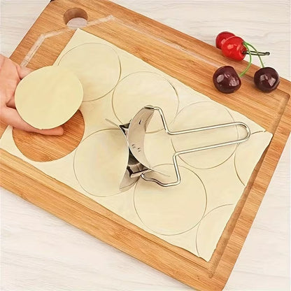 Dumpling Mold, Stainless Steel Dumpling Skin Cutter, Stainless Steel Dumpling Wraper, Dough Circle Roller Machine, Press Mold Kitchen Accessories