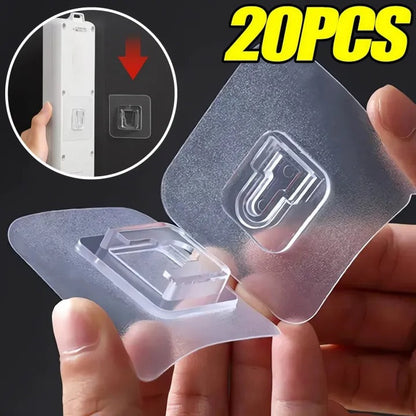 2Pcs Double Sided Adhesive Wall Hooks Waterproof Transparent Suction Cup Storage Hook For Kitchen Bathroom Organizer Holders