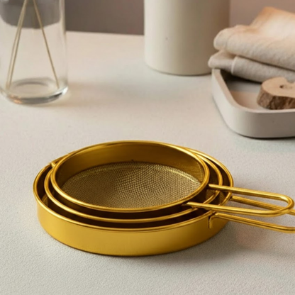 3PC Golden Strainer Set