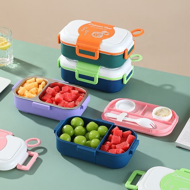 Leakproof Multi-Compartment Bento Lunch Box with Spoon & Fork Set