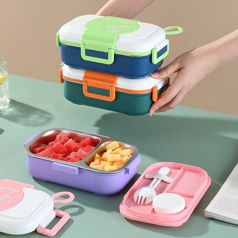 Leakproof Multi-Compartment Bento Lunch Box with Spoon & Fork Set