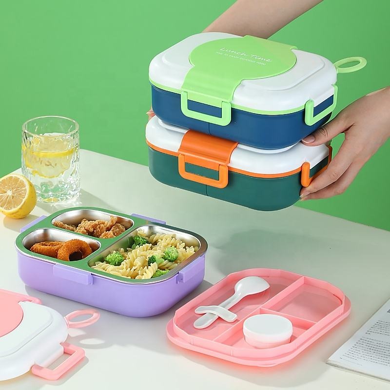 Leakproof Multi-Compartment Bento Lunch Box with Spoon & Fork Set