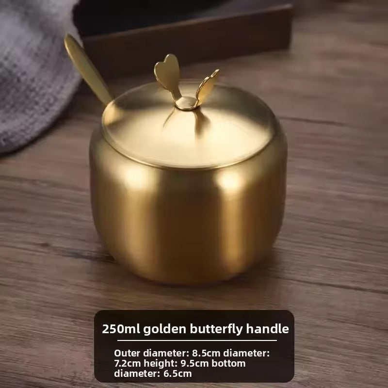 Golden 3 in One Rotating Seasoning Pot – Elegant Kitchen Spice Set