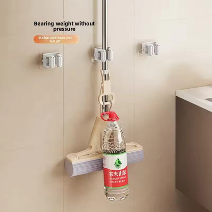 Strong Adhesive Hooks, Wall Broom Holder Mop Organizer