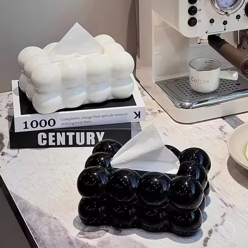 Luxury Bubble Design Tissue Box Desktop Organizer
