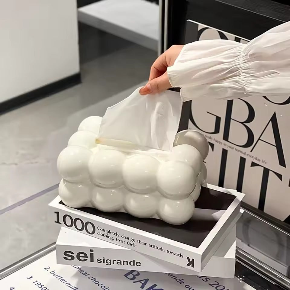 Luxury Bubble Design Tissue Box Desktop Organizer