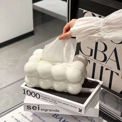Luxury Bubble Design Tissue Box Desktop Organizer