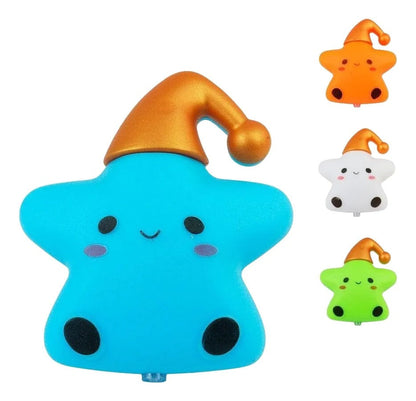 Cute Star Night Light for Kids – Soft Silicone LED Lamp with Sleeping Hat | Nursery Bedside Lamp & Baby Room Decor