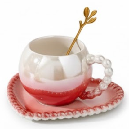 European Style Eco-Friendly Ceramic Coffee Cups New Bone China Tea Cups with Saucers Modern Design Coffee Set