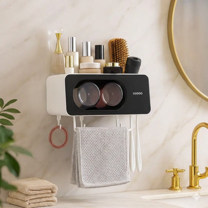 Ecoco E2111 Multi-functional Wall-Mounted Bathroom Shelf for Toothbrushes