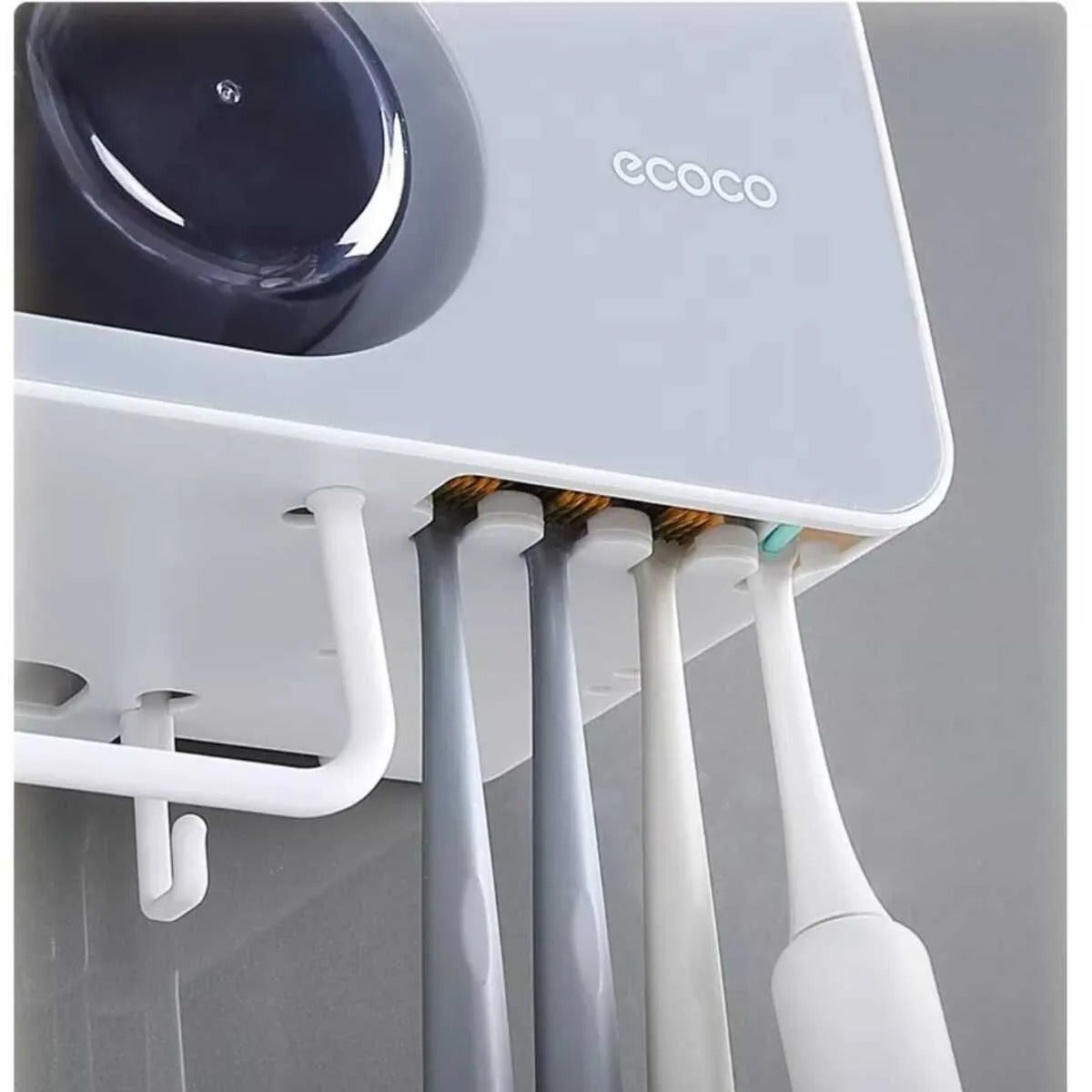 Ecoco E2111 Multi-functional Wall-Mounted Bathroom Shelf for Toothbrushes