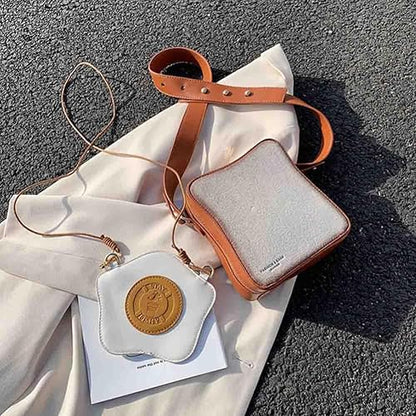 Breakfast Fried Egg Bread Creative Crossbody Bag