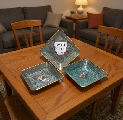 Acrylic Glammered Pattern Serving Food Plate