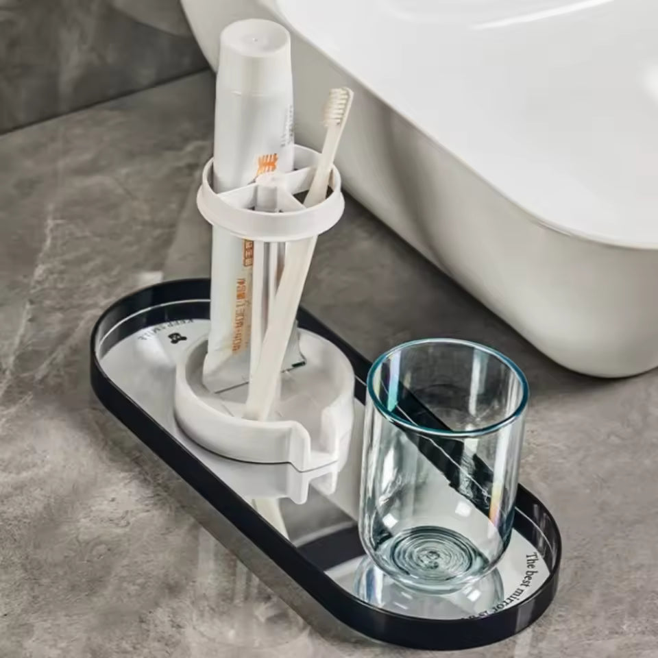 Dust-proof Wash Cup Toothpaste And Toothbrush Rack Household Mouthwash Cup Set Toothbrush Holder Bathroom Organizer