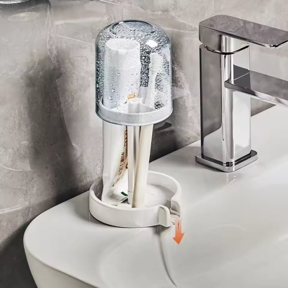Dust-proof Wash Cup Toothpaste And Toothbrush Rack Household Mouthwash Cup Set Toothbrush Holder Bathroom Organizer