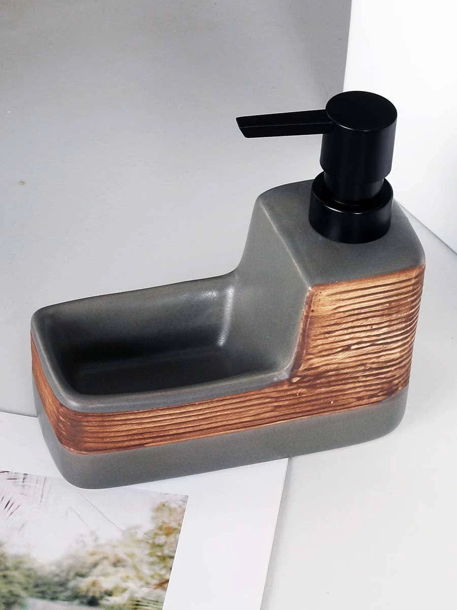 Luxury Ceramic Soap Dispenser with Sponge Holder