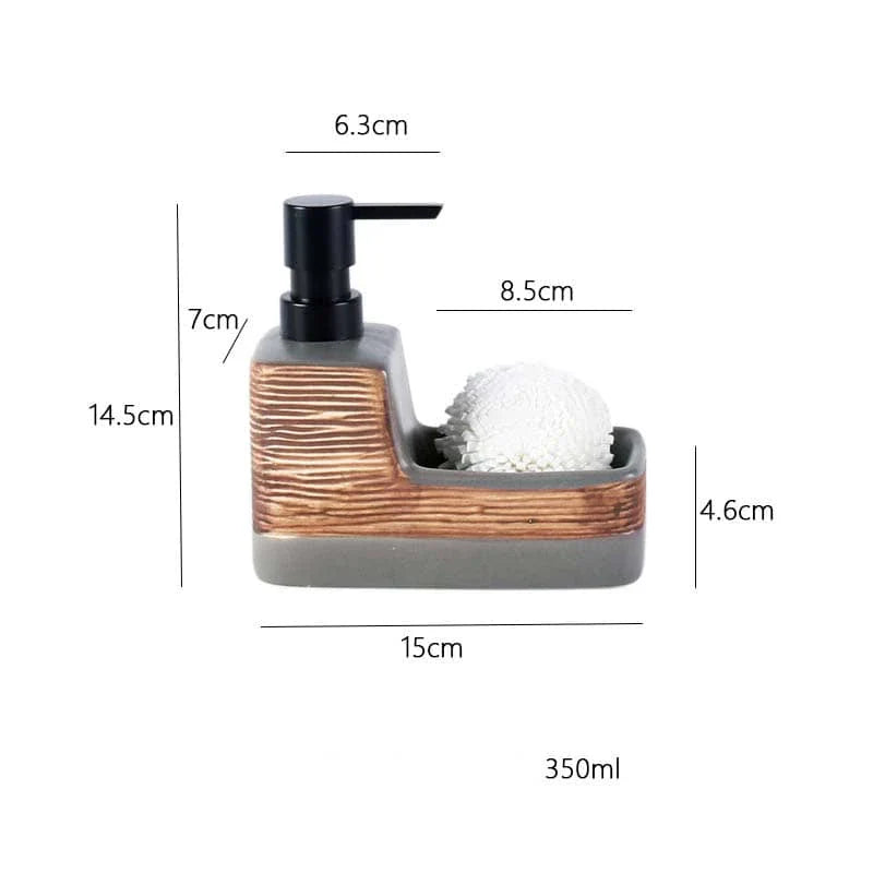 Luxury Ceramic Soap Dispenser with Sponge Holder