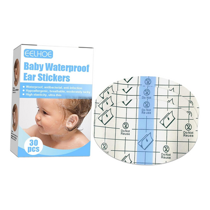 30 Pieces Baby Waterproof Ear Stickers for Young Children Easy to Tear