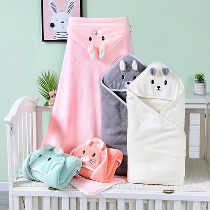 Solid Color Baby Bath Towels Newborn Baby Blanket Hot Selling Children Nightwear Bathrobe