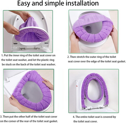 Plush Universal Toilet Seat Cover – Soft, Washable, Stretchable Cushion (Multiple Colors)