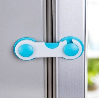 Baby Safety Lock for Cabinets, Drawers & Fridge – Multi-Purpose Child Proof Lock | Strong Adhesive Safety Latch (Pack of 2) (Blue/Pink)