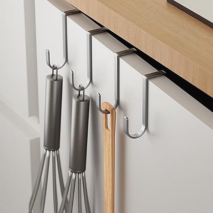 2Pcs Stainless Steel Multi-Use Over Cabinet Hook, Drawer Hanger Hook Heavy Duty Hooks