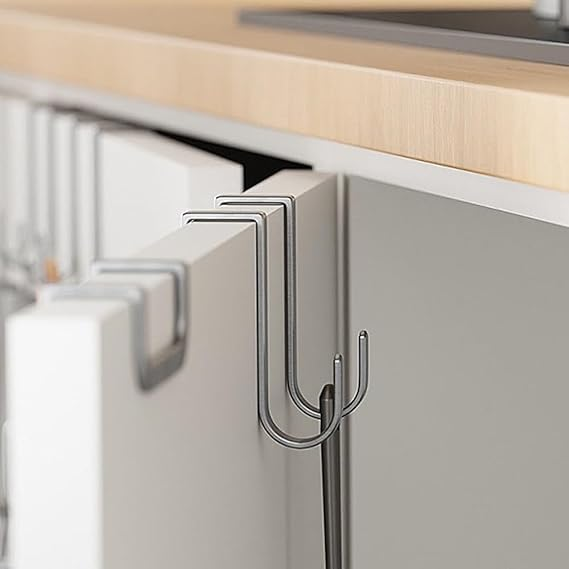2Pcs Stainless Steel Multi-Use Over Cabinet Hook, Drawer Hanger Hook Heavy Duty Hooks