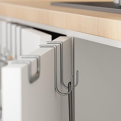 2Pcs Stainless Steel Multi-Use Over Cabinet Hook, Drawer Hanger Hook Heavy Duty Hooks