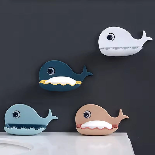 Whale Soap Dish Cute & Drainage Soap Holder for Bathroom