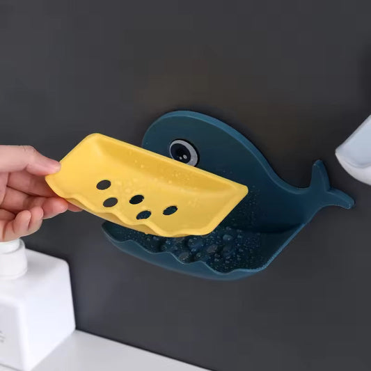 Whale Soap Dish Cute & Drainage Soap Holder for Bathroom