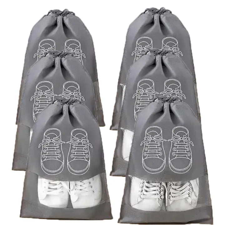 Printed Design Travel Shoe Storage Bags 2 Pcs Non-woven Rustproof Shoe Bag Portable Drawstring Bags For Shoes Clothing Travel Bag Organizer